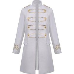 Punk Gotico Steampunk Stile militare Cappotto Abbigliamento esterno Ricamato Costume Per uomo Reale Halloween Carnevale Performance LARP Fiera Rinascimentale Adulti