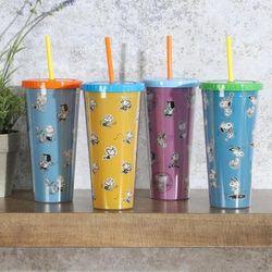 Set of 4 Snoopy and Pals Tumblers by BrylaneHome in Multi