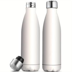 TEMU Finedine Triple Insulated Stainless Steel Water Bottle (set Of 2) 17oz, Sleek Bottles, Keeps , 100% Leakproof, Sweat Proof Bottles, For Travel, Picnic & Camping. (pure )