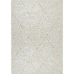 Tappeto Moderno Shaggy, Pelo Alto, Crema, 140 x 200 cm