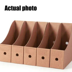 8 Pcs File Holders Cardboard Box File Organiser Box Document Organiser Desk Magazine Rack for School Office