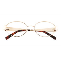 Unisex s oval Gold Metal Prescription eyeglasses - Eyebuydirect s Liora