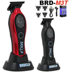 BRDCLIP M3T Professional Hair Trimmer 7200RPM Rotating Machines 1200mAh with Base Carving DLC Blade Electric Barber Machine