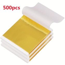 TEMU 500pcs K Sheets - Multifunctional Diy Art Decorative Sheets For Crafts, Home Decor, And More, Craft Supplies, Metallic Finish, Decorative Foils, Craft Projects, Shiny Metallic, Durable Metal