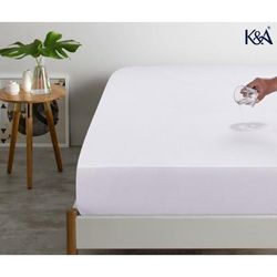 TEMU K&a® Terry Waterproof Mattress Protector | Soft Terry Towel Mattress Cover | Noiseless And Breathable | 40 Cm Extra Deep Box | Fitted Sheet Style