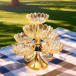 TEMU 1pc Plastic Fruit Tray, Ps Material, Non-food Contact, With Decorative Tiered Design For Home Kitchen, Living Room, Wedding, Banquet, Gift, Birthday