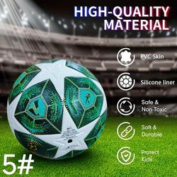 TEMU Professional-size 5 Seamless Thermally Bonded Pu Soccer Ball - High Elasticity, Durable, And Wear-resistant For Adults And Teens - Indoor/ - Green With