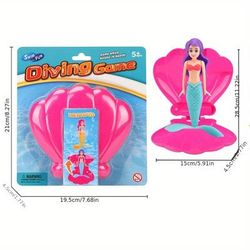 TEMU Summer Mermaid Shell Treasure Hunt Party Set - High-quality Floating Decorations & Dive Surprise Kit, Safe Pvc Splash Activity Accessories, Own Fantasy Mermaid Adventure