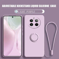 Original Liquid Silicone Skin Feel Ring Stand Phone Case For Realme 14 13 12 Pro Plus C75 C65