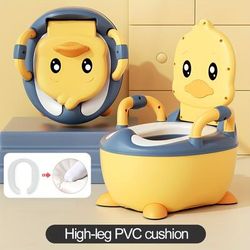 TEMU Kids' Potty Training Seat - Durable, Easy-clean Plastic Toilet For - Infant Toilet With Fun Yellow And