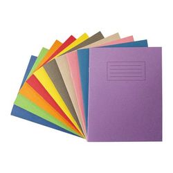"TEMU Pack Of 10 Janrax 9x7" Assorted 80 Page Ruled With Margin Exercise Books Wf Paper With 225gsm Manilla Cover"
