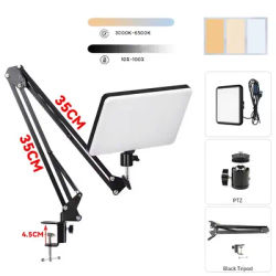 BSLIUFANG LED Photography Selfie Lights Conference Lighting Photo Studio Lamp With Scissor Arm Stand