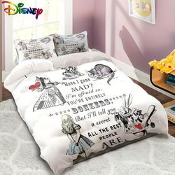 TEMU ( 3pcs Alice's In Wonderland Bedding Set Cartoon Includes 1 Duvet Cover And 2 Pillowcases Super For Bedroom Gift For Family All Home Decor Single Double Multi Size