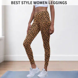 Leopard Print High-Waisted Women's Leggings Super Soft No See through for Yoga Running Workout Push Up Gym Fitness Athletic Wear