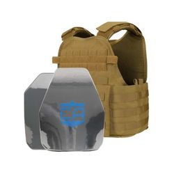 Caliber Armor AR550 Level III+ Body Armor w/ Spall Coat Condor MOPC Package SAPI/Shooter Style Coyote Brown Medium/2XL 19-AR550-MOPC-SAPI-SC-SPC-CB