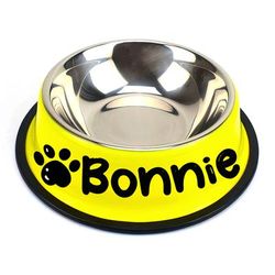 TEMU Customizable Stainless Steel Pet Bowl For Dogs And Cats - Non-slip, Rust-resistant, Personalized With Pet's Name - Ideal For Food & Water, Perfect Memorial Gift, Dog Bowl