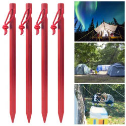 4Pcs/lot 23cm Aluminum Alloy Tent Takes Pegs Heavy Duty Travel Outdoor Camping Accessories Tarp Ultralight Nails Ground Peg
