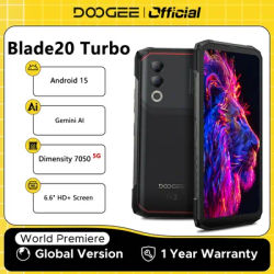 DOOGEE Blade20 Turbo 5G Rugged Phone Android 15 Gemini Al Smartphone 6.6'' HD+ 8+24GB 256GB AI Dual Camera 10300mAh Battery NFC