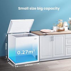 TEMU Comfee' 99l Stylish White Freezer - Freestanding Chest Freezer With Digital Temperature Control, 4 Star Freezer Rating, Suitable For Kitchens, Outbuildings, Garages And Sheds[energy Class E]