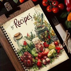 TEMU A5 Blank Recipe Book - Personalized Planner For Cooking Enthusiasts, Diy Meal Plans & Family Cookbooks | Mixed Colors, Paper Material, No Feathers, A5 Recipe Book