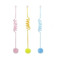 TEMU 3pcs Interactive Cat Toy, Fabric, Extendable Hanging Balls, Battery-free, For All Cat Breeds And Sizes, Indoor Play And Exercise