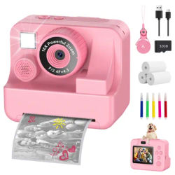 New Bee Kids Instant Print Camera 1080P HD Dual Lens Selfie 32GB Digital Camera for Girls Boys Christmas Birthday Gifts Toys