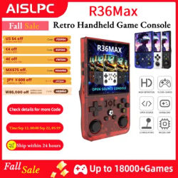 AISLPC R36MAX Retro Handheld Console - 64/128GB Lag-free Emulation 18000/21000+ Games 4.0" IPS Screen Ergonomic Contour Grips