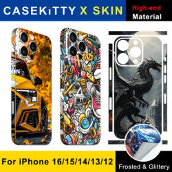 CASEKiTTY Skin Back Film For iPhone 16 Pro Max 15 14 Plus Sticker 12 13 Mini Protective Decal Wrap Full Cover Animal Protector