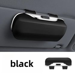 TEMU Portable Car Glasses Case, Universal Car Sun Visor Glasses Holder, Button Switch, Suitable For All Glasses Storage,