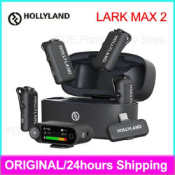 Hollyland LARK MAX 2 Wireless Lavalier Microphone Professional Noise Cancellation Mic for iPhone iPad Live Broadcast Recording