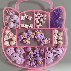 Ensemble de bijoux de décoration de dessin animé en résine Y2K Dopamine, rouge, vert, violet, bleu, rose, étui de téléphone bricolage, grêle, pince, nail art, breloque gemme, boîte, nouveau