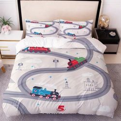 TEMU Little Train Duvet Cover, Provides 11 Different Sizes From, For Thomas Themed Bedding Set With 2 Pillowcases