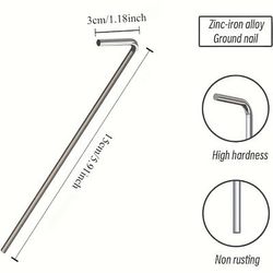 TEMU 20 Heavy Duty Stainless Steel Tent Pegs - Great For Outdoor Camping, Gardening And Christmas Decorations