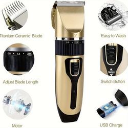 TEMU Professional Hair Clippers For Men Family, Hair Trimmer Cordless Rechargeable Electric Ceramic Blades Hair Clippers Beard Trimmer Cordless Electric Haircut Kit With 4 Guide Combs