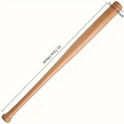TEMU 1 Premium Hardwood Baseball Bat - Thickened Wood For Durability, Ideal For All Skill Levels, Outdoor Sports And Fitness, Yellow, Baseball Bat