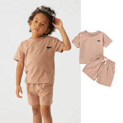 Ensemble imprimé en coton pour tout-petits, short à manches courtes, mode décontractée, basique, simple, adapté à 03/Wear, bébé garçon et fille, été, 2 pièces