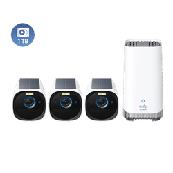 eufyCam S330 (eufyCam 3) 3-Cam Kit + 1 TB Hard Drive White