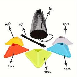 TEMU 20pcs/40pcs Triangle Sign Disc Sign Marker Obstacle Football Training Equipment Basketball Training Equipment