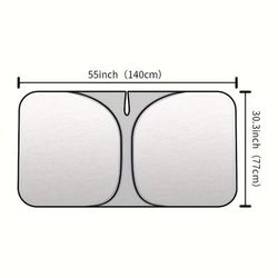 TEMU 2025 New Car Front Window Sunshade Curtain - Titanium Alloy, Windproof Glass Insulation, Closure, Universal Fit - Ideal Gift For Driver