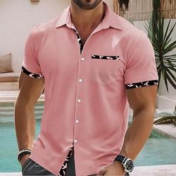 Per uomo Foglia Piante Camicia Camicia Estiva Camicia con Bottoni Manica Corta Moda Casual Ferie Abbigliamento mare Estate Primavera Collo ripiegato Stampa 3D camicie con colletto Una tasca anteriore