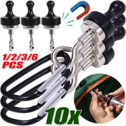 1-10Pcs Camping Magnetic Hooks Heavy Duty Separable Outdoor Tent Canopy Carabiner Clip Magnet Hanger Camping Tools Accessories