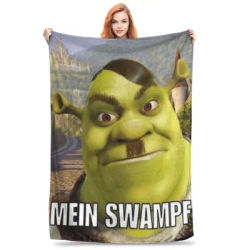 Shreks Pun Funny Memes Coperta Coperte ultra morbide per divano 50x60 pollici Pezzo di tappeto di dimensioni multiple