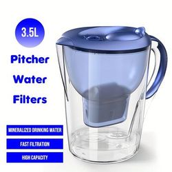 TEMU 10-cup Filter Pitcher With Single Filter - Healthy,, Non-toxic Mineralized , Improves , 7-stage Filtration System For Clear Drinking Water