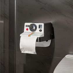 TEMU 1pc Retro Camera Design Abs Resin Toilet Paper Holder - Novelty Bathroom Tissue Dispenser, Quirky Home Decor Accessory, Unique Gift Idea