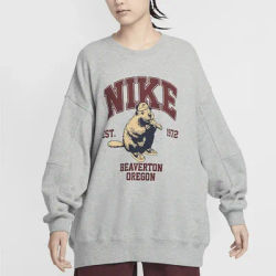 Nike Official Sportswear Women's Round Neck Printed Pattern Sweatshirt HV1742-063