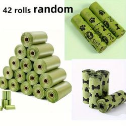 TEMU 42 Rolls Paws Dog Poop Bags Bulk, 630 Count, Scented, Leak-proof, Polyethylene, Pet Waste Dispenser For Dogs And Cats