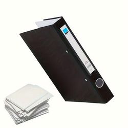 TEMU Heavy-duty European-style A4 Double-hole Perforated Folder, Pp Material, Removable Label Side, Metal , Wear-resistant, Used For Storing Files, Papers, Drawings, And Office Supplies