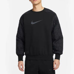 Nike Official New Men's Fleece Patch Basketball Sports Round Neck Sweatshirt FN2668-010