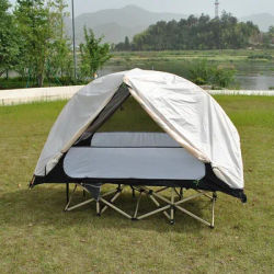 Portable Aluminum Cot Tent for Camping, Lightweight 1-Person Waterproof Double Layer Tent with Mesh Ventilation, WITHOUT BEDS