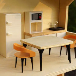 Mini Refrigerators Cabinets Furniture Cottage Dollhouse Kitchen Dining Room Housewares Toys